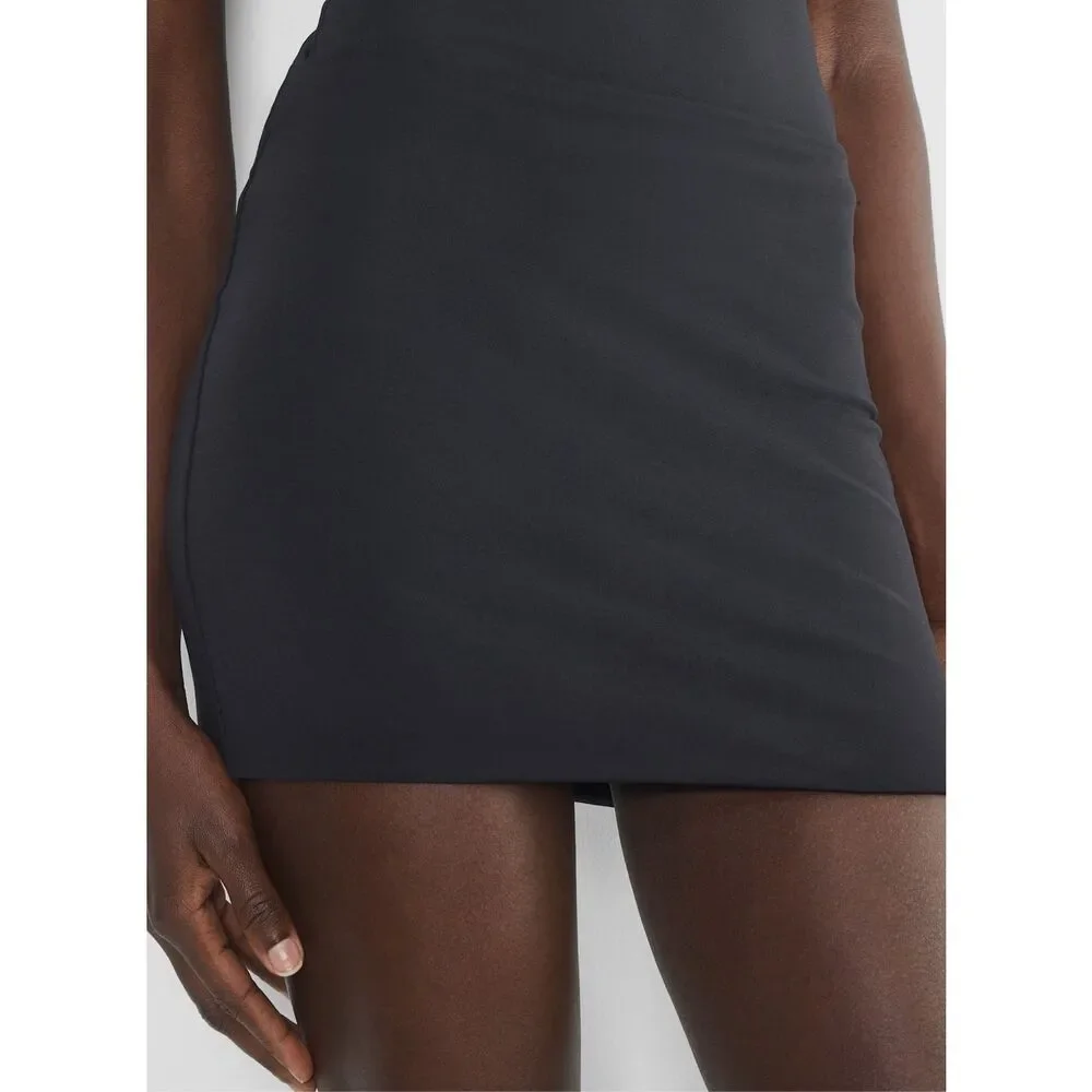 Aritzia Contour Enrich Mini Tube Skirt Built In Brief Black L NEW